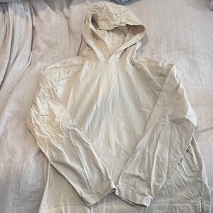 Cream Hooded Long Sleeve Shirt banana republic - large